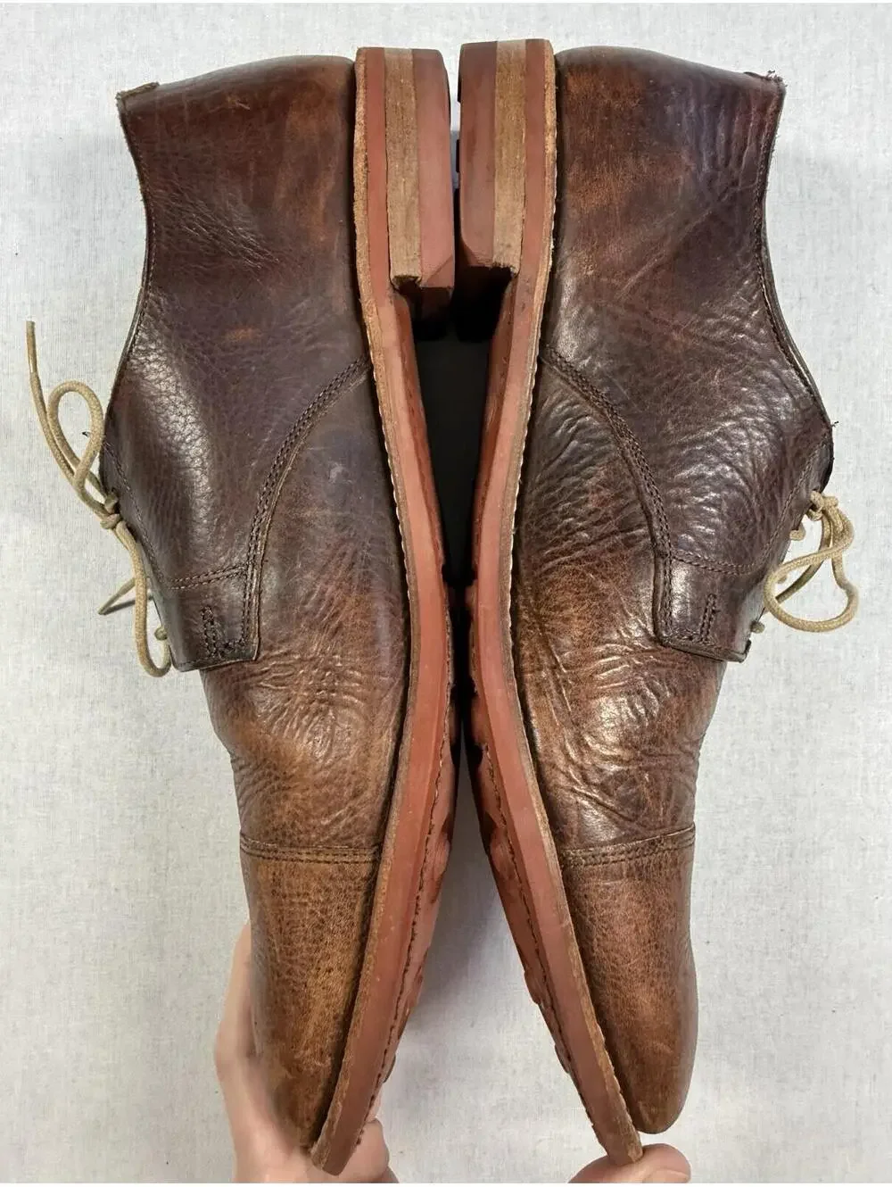 Allen Edmonds Oak Street Cap Toe Derby Shoes Oxfords Sz 12 D Brown Dainite Sole‎